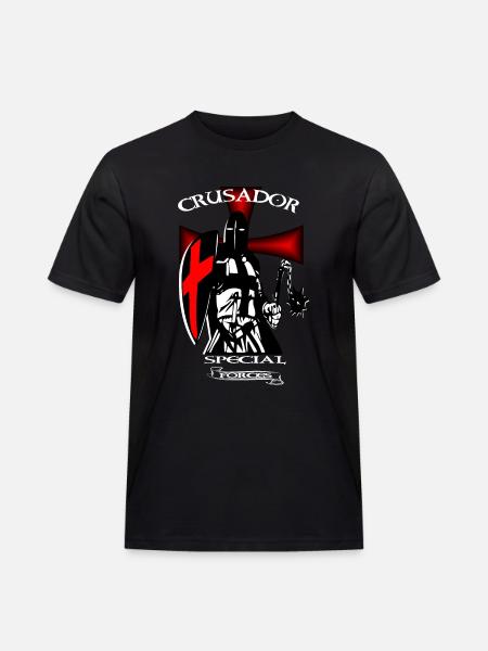 Ritter Kreuzritter Mittelalter Krieger - Männer Workwear T-Shirt - Schwarz