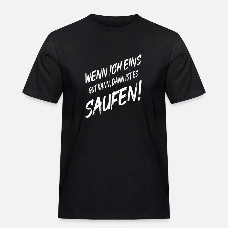 Biertrinker Ich Kann Eins Saufen - Männer Workwear T-Shirt - Schwarz