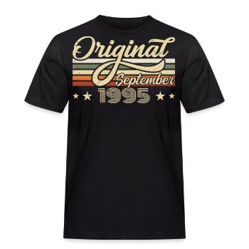 1995 Septembre Né Anniversaire Année de naissance 1995 - T-shirt Workwear homme - noir - Devant - AI Model Male 178 light (178cm)