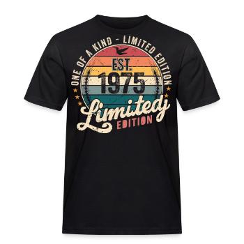 geburtstagsgeschenk 1975 Jahrgang 1975 Retro 1975 - Männer Workwear T-Shirt - Schwarz - Vorne - AI Model Male 178 light (178cm)