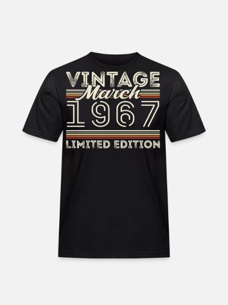 March 1967 Vintage 1967 Birthday Gift March - Men's Workwear T-Shirt - black