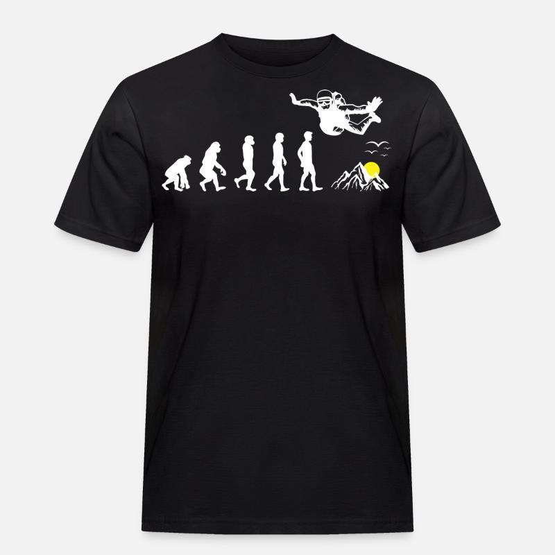 Fallschirmspringen Evolution - Männer Workwear T-Shirt - Schwarz