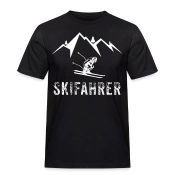 Skifahrer Skifahren - Männer Workwear T-Shirt - Schwarz - Vorne - AI Model Male 178 light (178cm)
