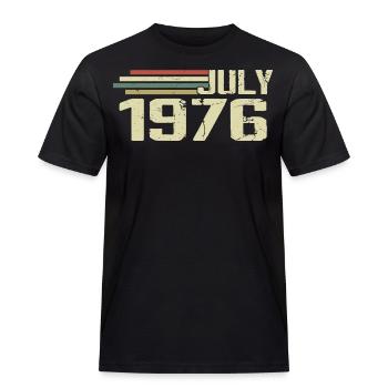 Anniversaire juillet 1976 Année 1976 juillet Né en 1976 - T-shirt Workwear homme - noir - Devant - AI Model Male 178 light (178cm)