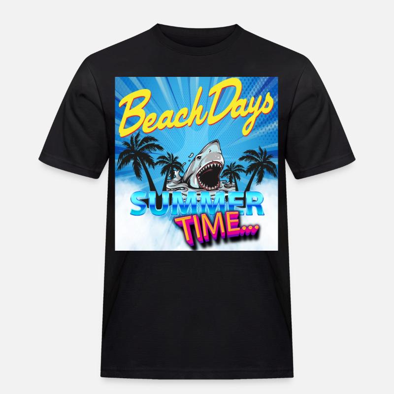 Sommerzeit - Männer Workwear T-Shirt - Schwarz