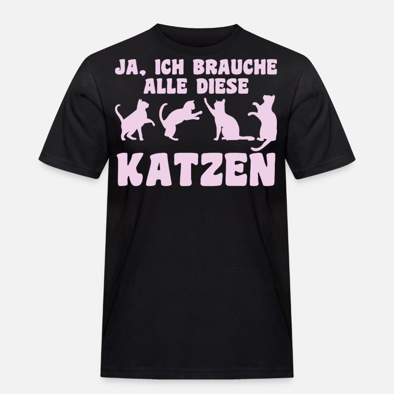 Katze Tier Katzen Geschenk - Männer Workwear T-Shirt - Schwarz