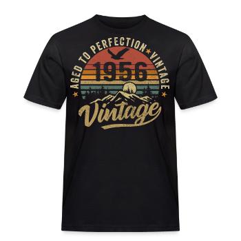 Jahrgang 1956 geboren Legende Geburtstag Geschenk - Männer Workwear T-Shirt - Schwarz - Vorne - AI Model Male 178 light (178cm)