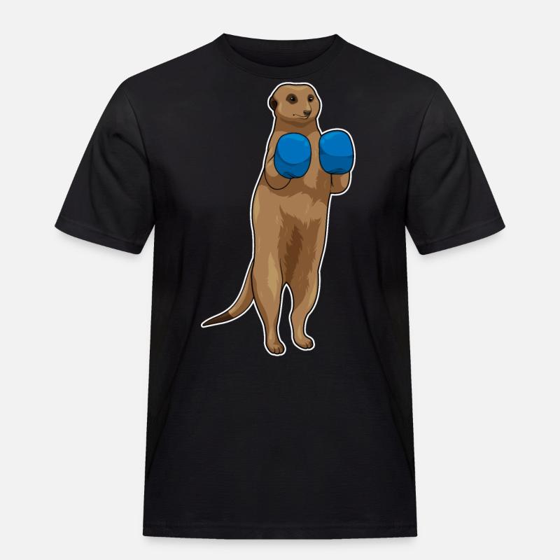 Erdmännchen Boxer Boxhandschuhe - Männer Workwear T-Shirt - Schwarz