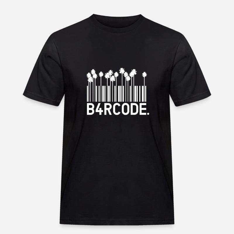 B4RCODE. Palm trees - Männer Workwear T-Shirt - Schwarz