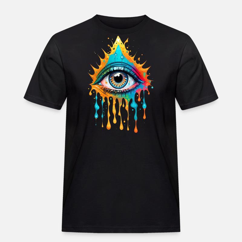 Paint Splash Eye Design - Männer Workwear T-Shirt - Schwarz
