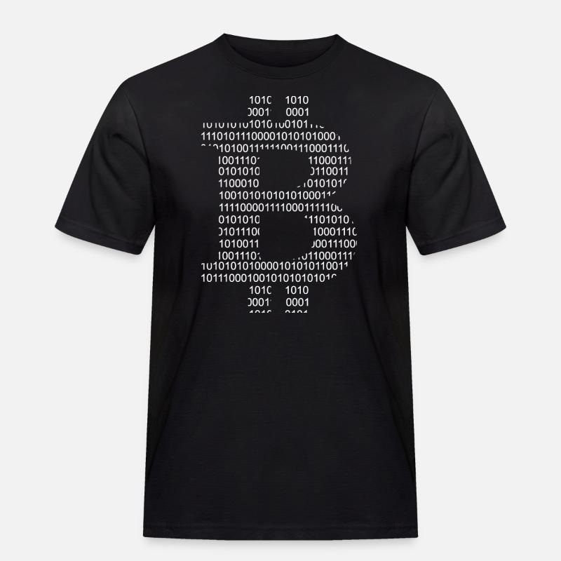 Bitcoin binary logo - Men's Workwear T-Shirt - black