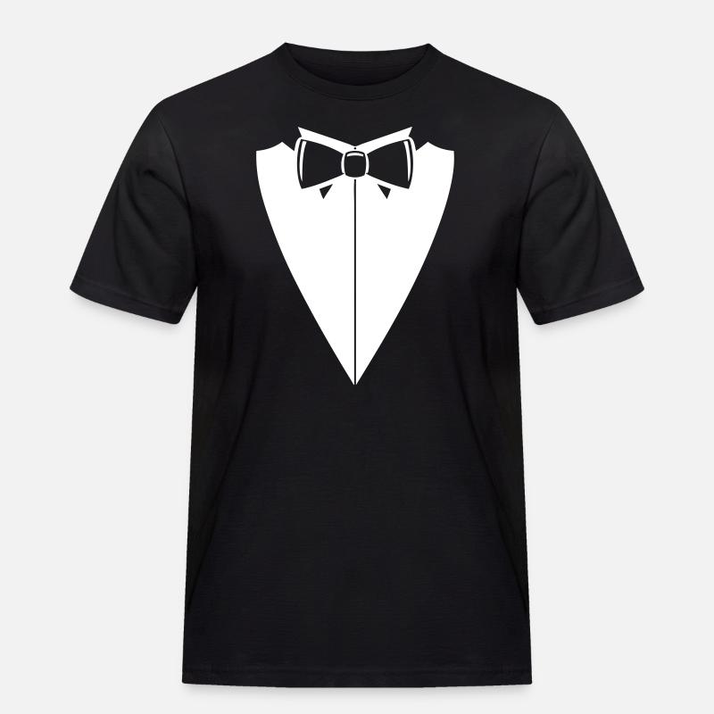 Fliege mit Hemdkragen D - Männer Workwear T-Shirt - Schwarz