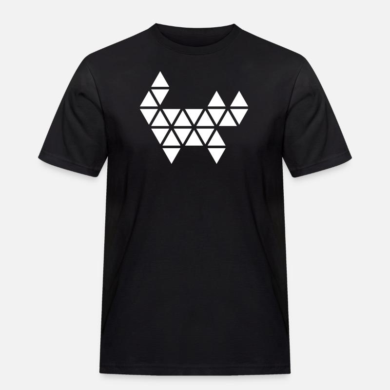 Triangle Katze - Männer Workwear T-Shirt - Schwarz