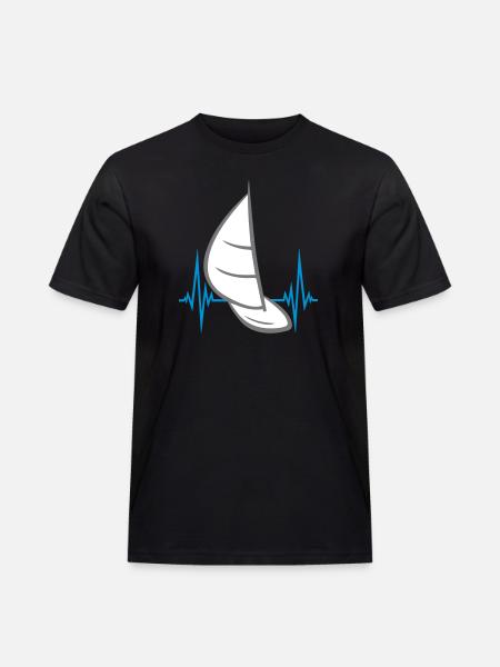 pulse frequency heart beat sea waves boat sailing s - Men's Workwear T-Shirt - black