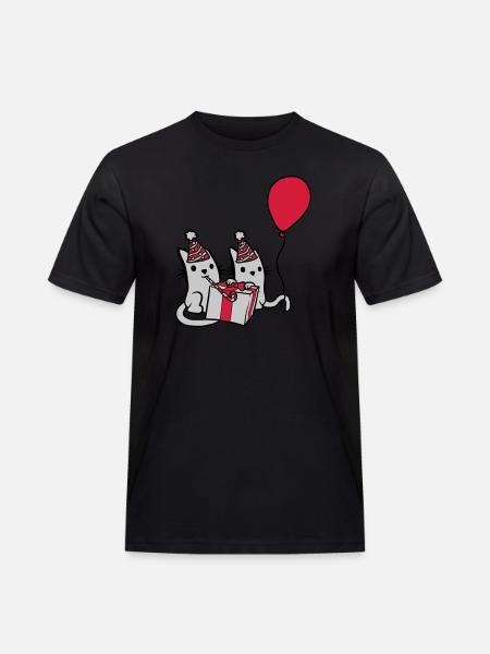 Birthday Cats 2 Friends - Men's Workwear T-Shirt - black