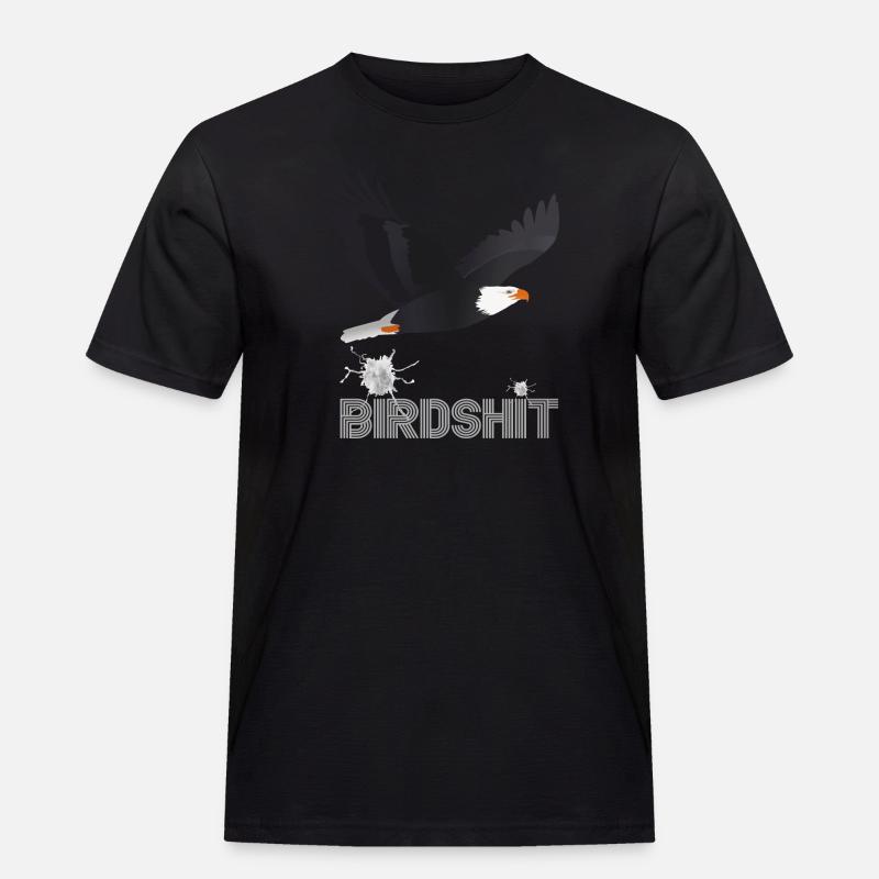 BIRDSHIT EAGLE - FARBE - Männer Workwear T-Shirt - Schwarz