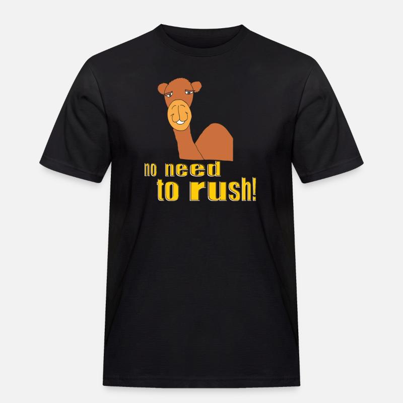 kamel no need to rush - Männer Workwear T-Shirt - Schwarz