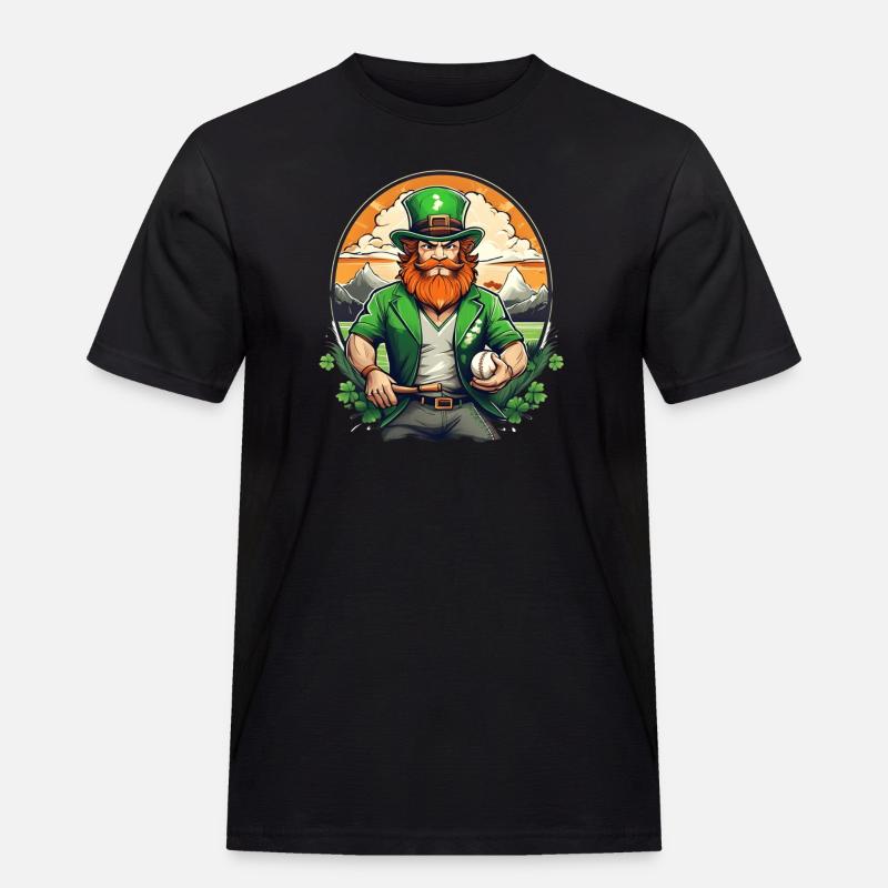 St. Patrick's Day Kleeblatt Baseball - Männer Workwear T-Shirt - Schwarz