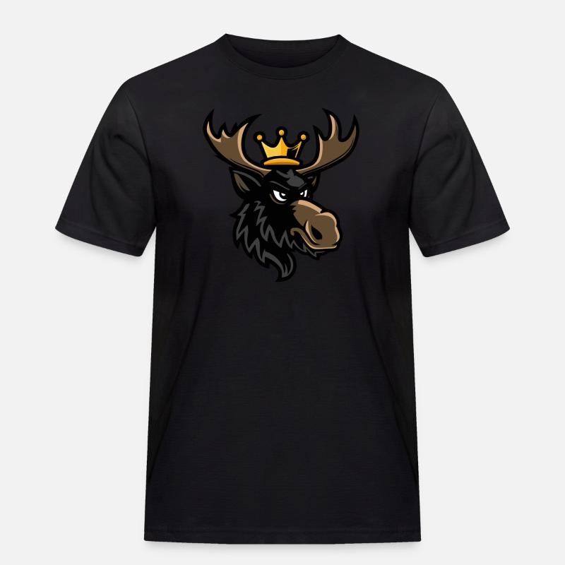 Elch Krone - Männer Workwear T-Shirt - Schwarz