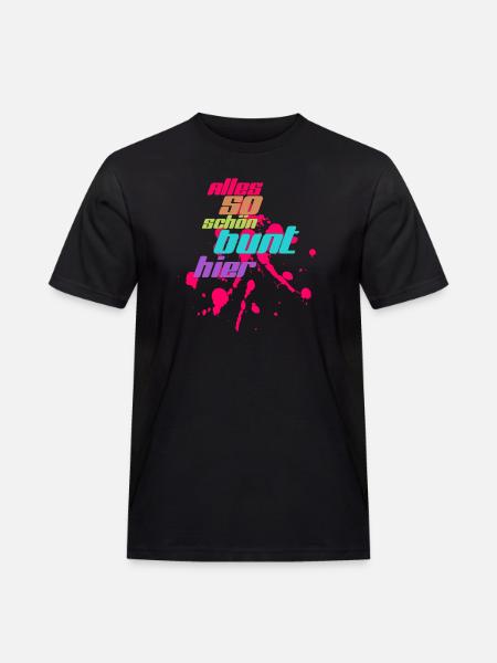 alles bunt - Männer Workwear T-Shirt - Schwarz