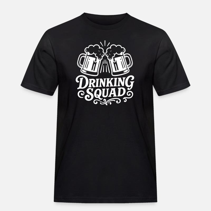 Drinking Squad Bier - Männer Workwear T-Shirt - Schwarz