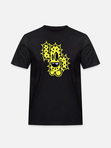 cactus high five comic - Men's Workwear T-Shirt - black