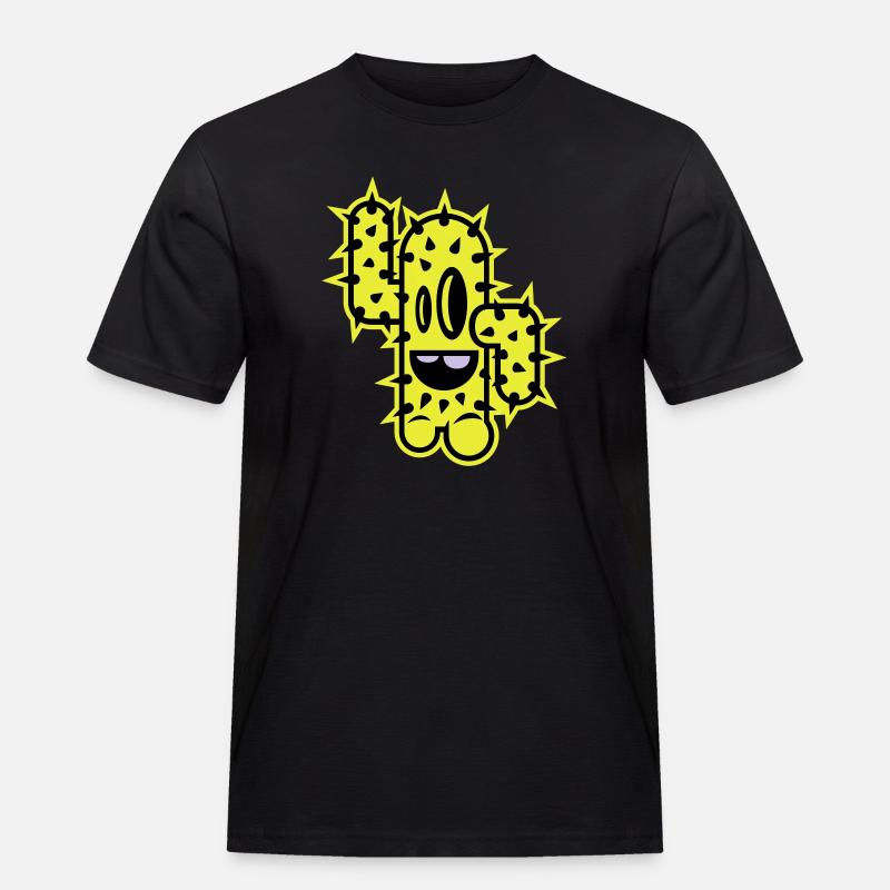 cactus high five comic - Men's Workwear T-Shirt - black