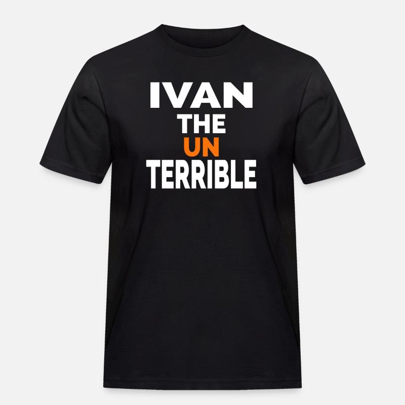 Iwan der Unschreckliche - Männer Workwear T-Shirt - Schwarz