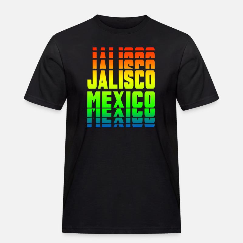 Jalisco Mexiko Regenbogen Design - Männer Workwear T-Shirt - Schwarz