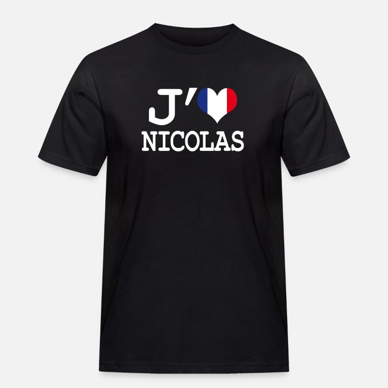Ich liebe Nicolas - Männer Workwear T-Shirt - Schwarz