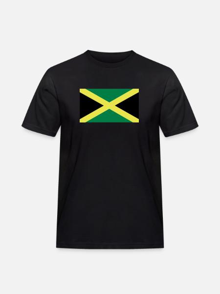 Jamaika - Männer Workwear T-Shirt - Schwarz