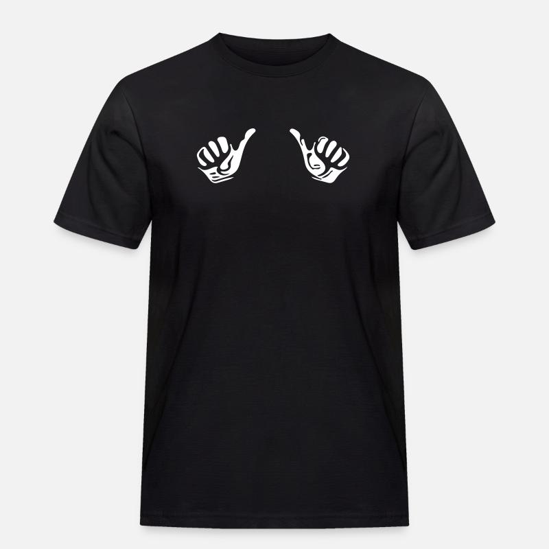 Vector Daumen hoch - Männer Workwear T-Shirt - Schwarz