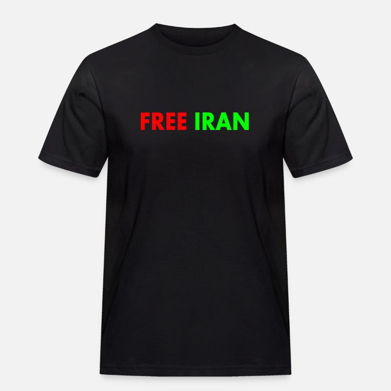 Free iran - Männer Workwear T-Shirt - Schwarz