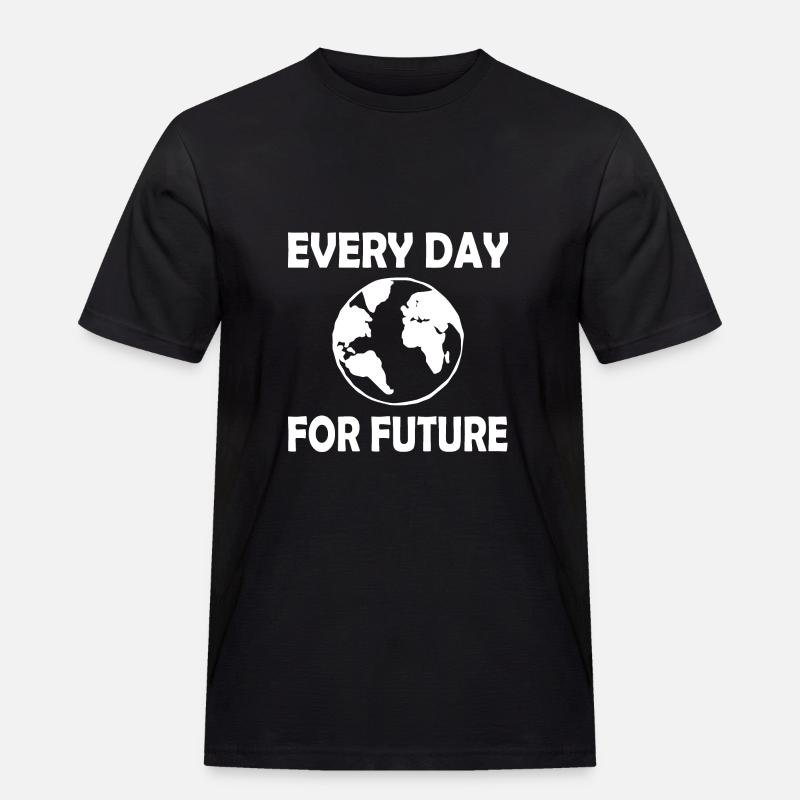 Every day for future - Männer Workwear T-Shirt - Schwarz