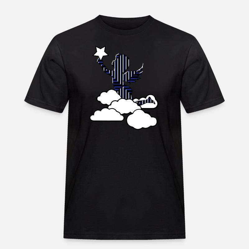 Angel gothic star - Men's Workwear T-Shirt - black