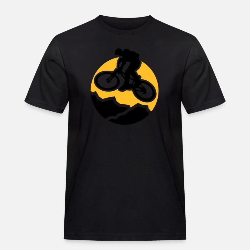 MountainBiker3 - Männer Workwear T-Shirt - Schwarz