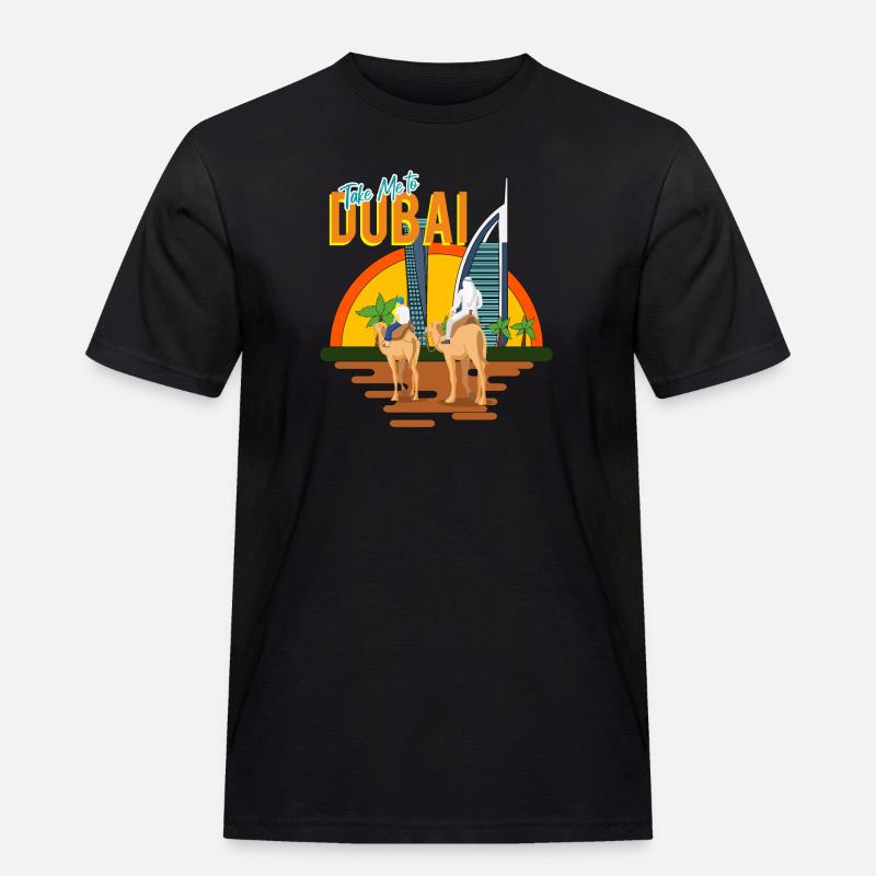 BRING MICH NACH DUBAI - Männer Workwear T-Shirt - Schwarz