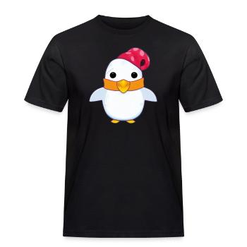 Penguin Cartoon Cute Pengu Animal Funny Comic 3 - Men's Workwear T-Shirt - black - Front - AI Model Male 178 light (178cm)