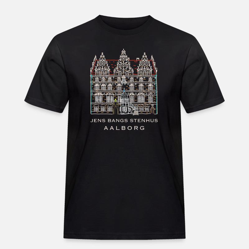 Aalborg, Jens Bangs Stenhus, Dänemark - Männer Workwear T-Shirt - Schwarz