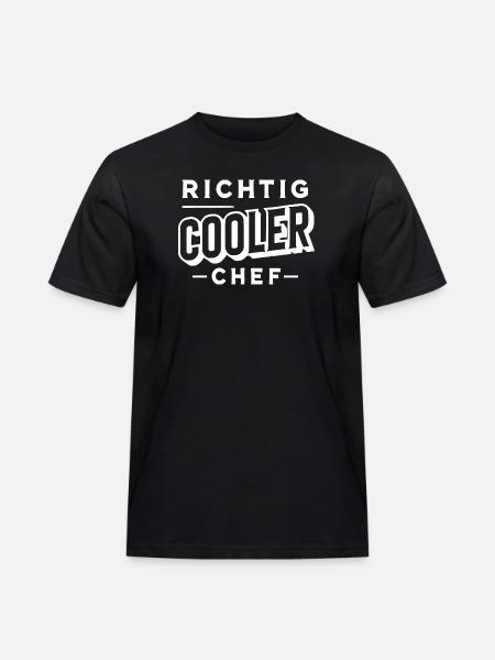 Richtig cooler Chef - Männer Workwear T-Shirt - Schwarz