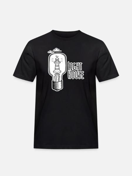 Leutchtturm in einer Glühbirne - Light-House - Men's Workwear T-Shirt - black
