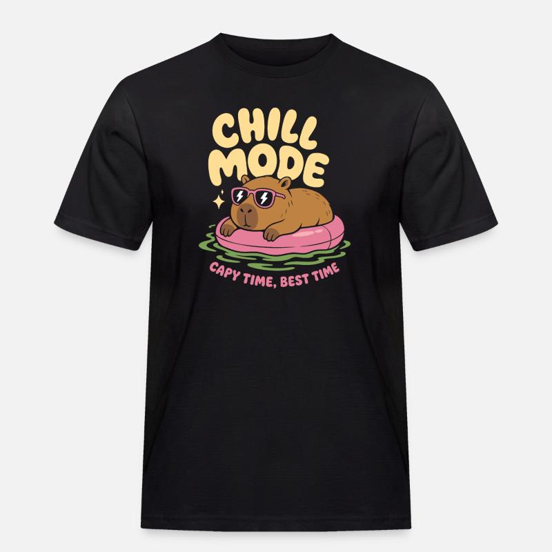 Chill Mode Capybara No Rush - Men's Workwear T-Shirt - black