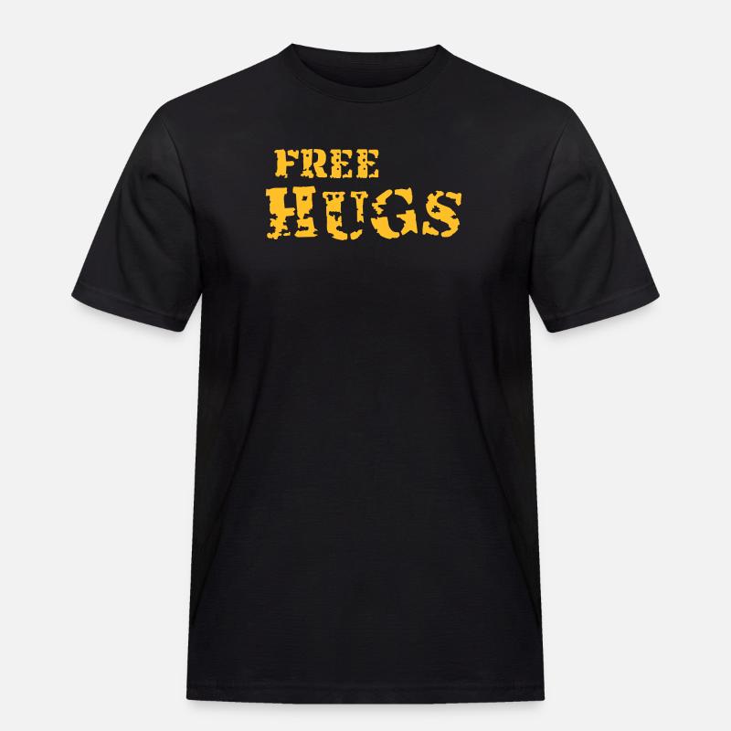 free hugs - Männer Workwear T-Shirt - Schwarz