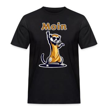 Moin Erdmännchen - Männer Workwear T-Shirt - Schwarz - Vorne - AI Model Male 178 light (178cm)