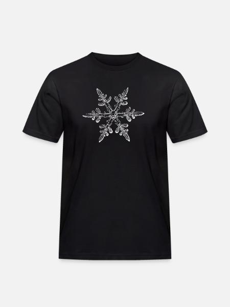 snowflake 8 white - Männer Workwear T-Shirt - Schwarz