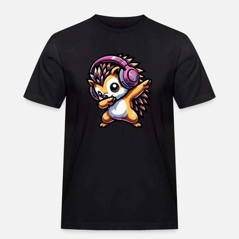 Dabbing Hedgehog - Men's Workwear T-Shirt - black