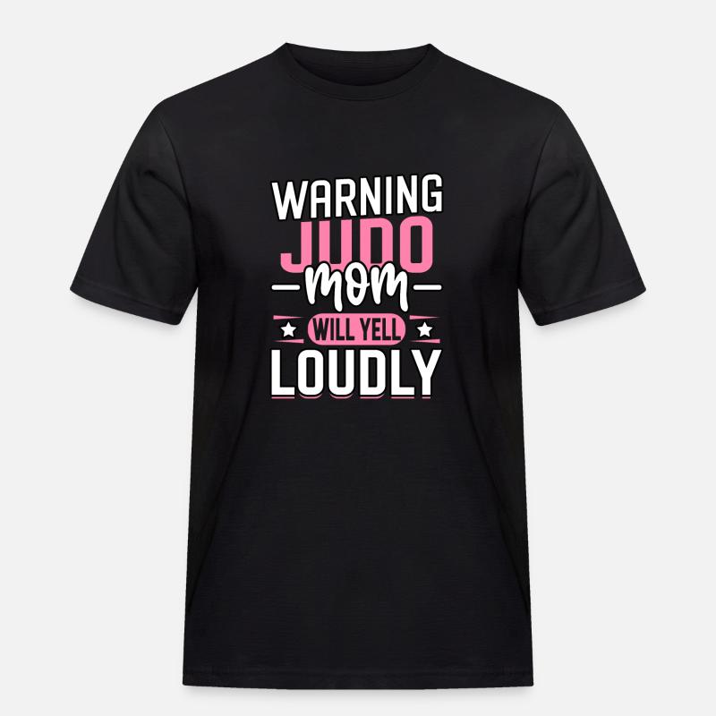 Warnung: Judo-Mama wird laut schreien - Männer Workwear T-Shirt - Schwarz