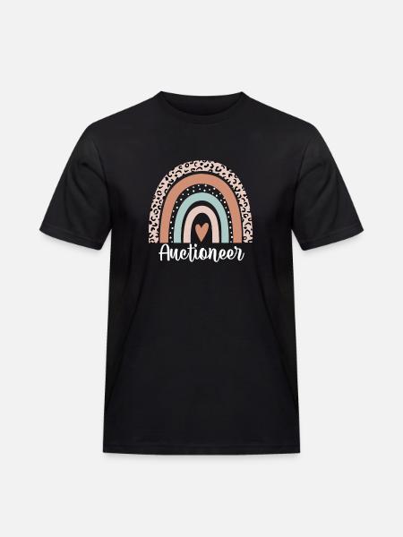 Auctioneer Rainbow Leopard Funny Auctioneer - Men's Workwear T-Shirt - black