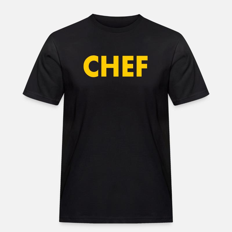 Chef - Männer Workwear T-Shirt - Schwarz