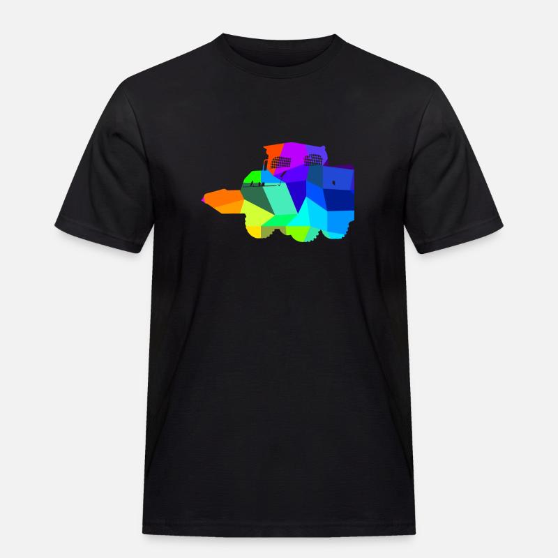 Kompaktlader Regenbogen Polygon Baufahrzeug - Männer Workwear T-Shirt - Schwarz